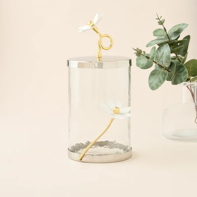 LIFESTYLE White Flower Canister